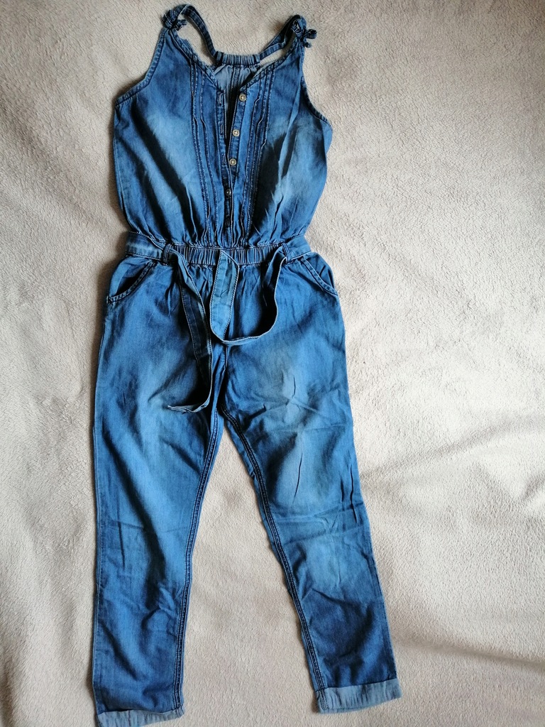 TANIO spodnie kombinezon ogrodniczki jeans 140