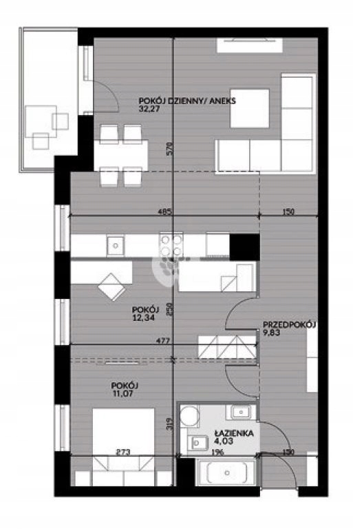 Mieszkanie Bydgoszcz, Bielawy, 69,55 m²