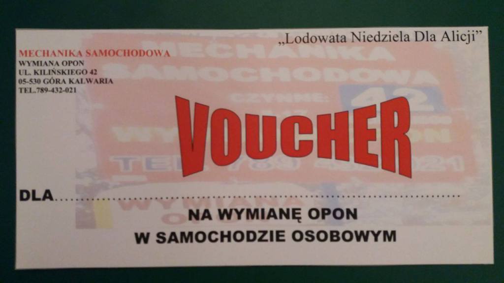 Voucher na wymianę opon!