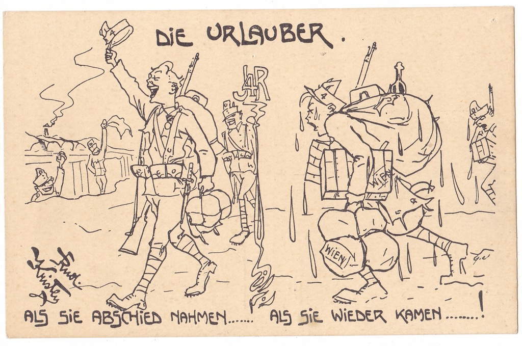 ŻOŁNIERZE KARYKATURA IR 4 KRISTEN KUK AUSTRO-WĘGRY