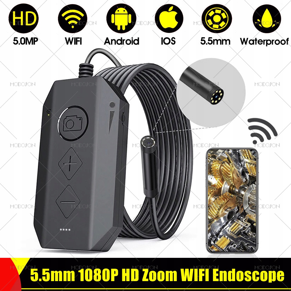 5.5mm 1080P WIFI kamera endoskopowa HD 4X Zoom 260