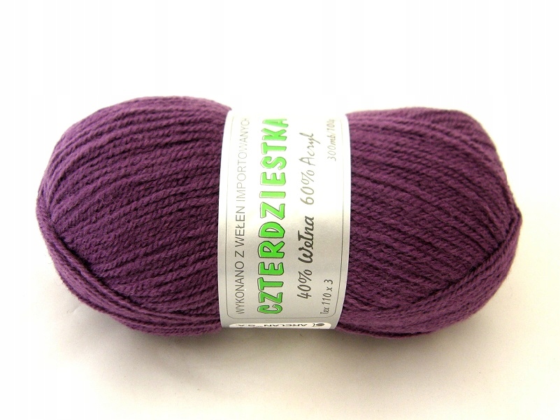 Włóczka CZTERDZIESTKA, 40% wełna _ 14-2709 ŚLIWKA