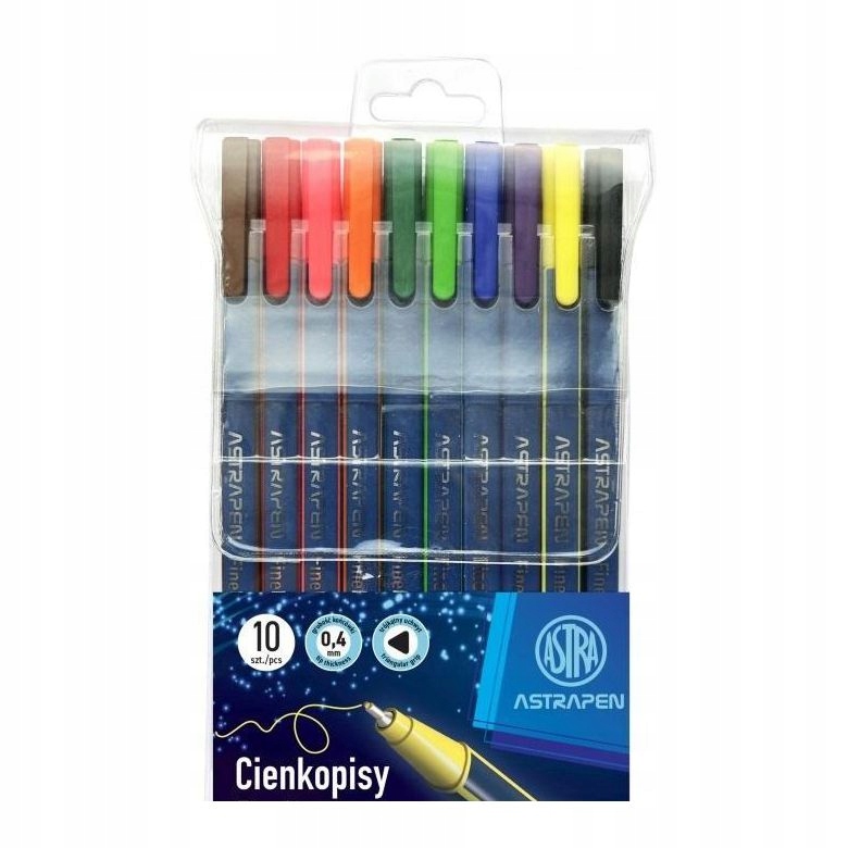 CIENKOPISY TRÓJKĄTNE 0,4MM 10 KOLORÓW