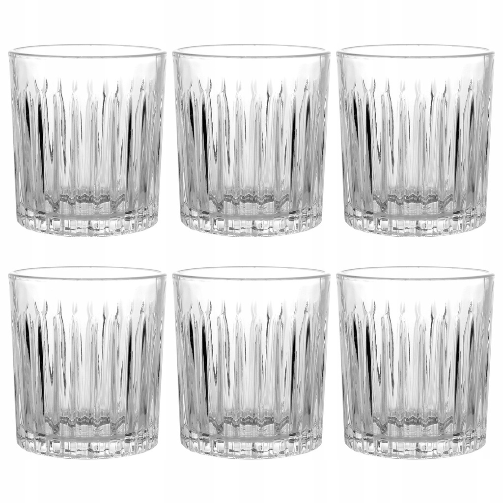KPL SZKLANKI DO WHISKY DRINKÓW UNIWERSALNE GRUBE SZKŁO ZESTAW 6 SZT 300 ML