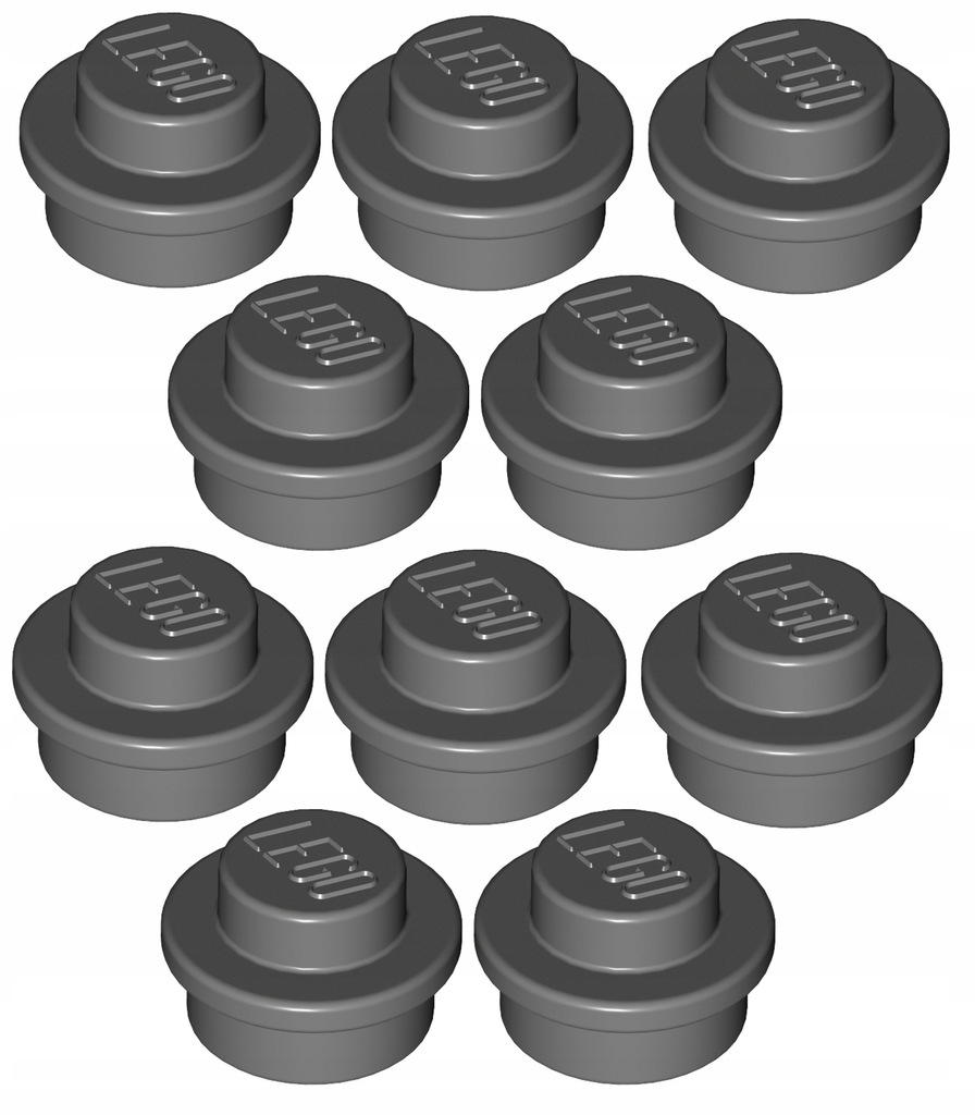 LEGO Płytka 1x1 Ciemno Szara (4073/4210633) 10szt.