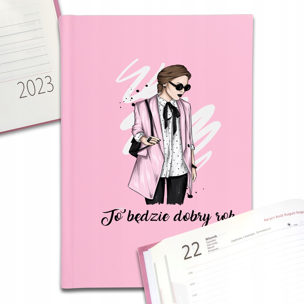 Kalendarz Planer Różowy A5 2023 DOBRY ROK Wzory 12871853958