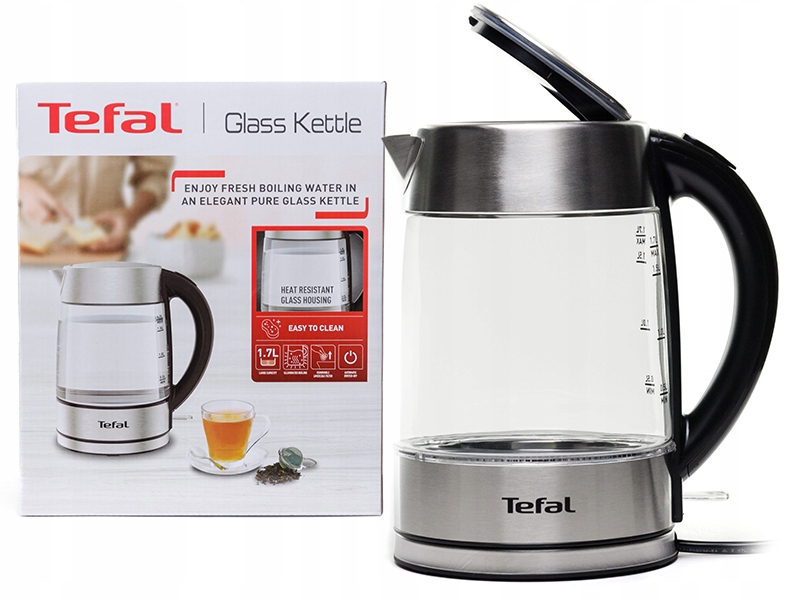Czajnik elektryczny TEFAL KI772D 2400W szklany - 13151309947 ...