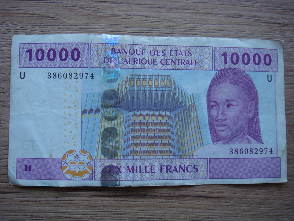 Afryka Centralna ( ŚRODKOWA ) KAMERUN 10000 Franków 2002 r RZADKI