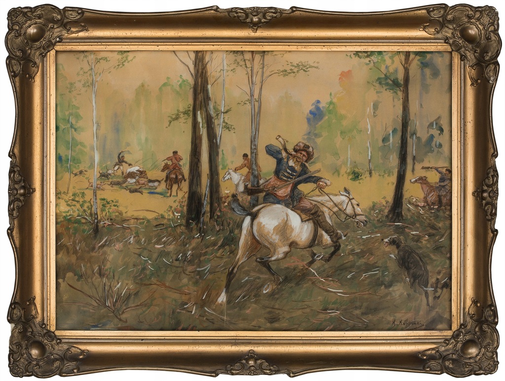 Pan Tadeusz Polowanie Na Niedźwiedzia Kajetan KOSIŃSKI (1847-1935) 'Pan Tadeusz. Polowanie na niedźwiedzia