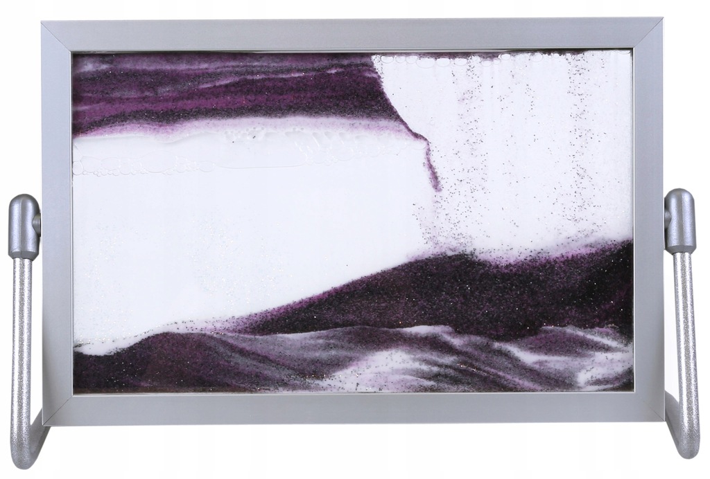 Obraz piaskowy aluminiowa rama fioletowy piasek