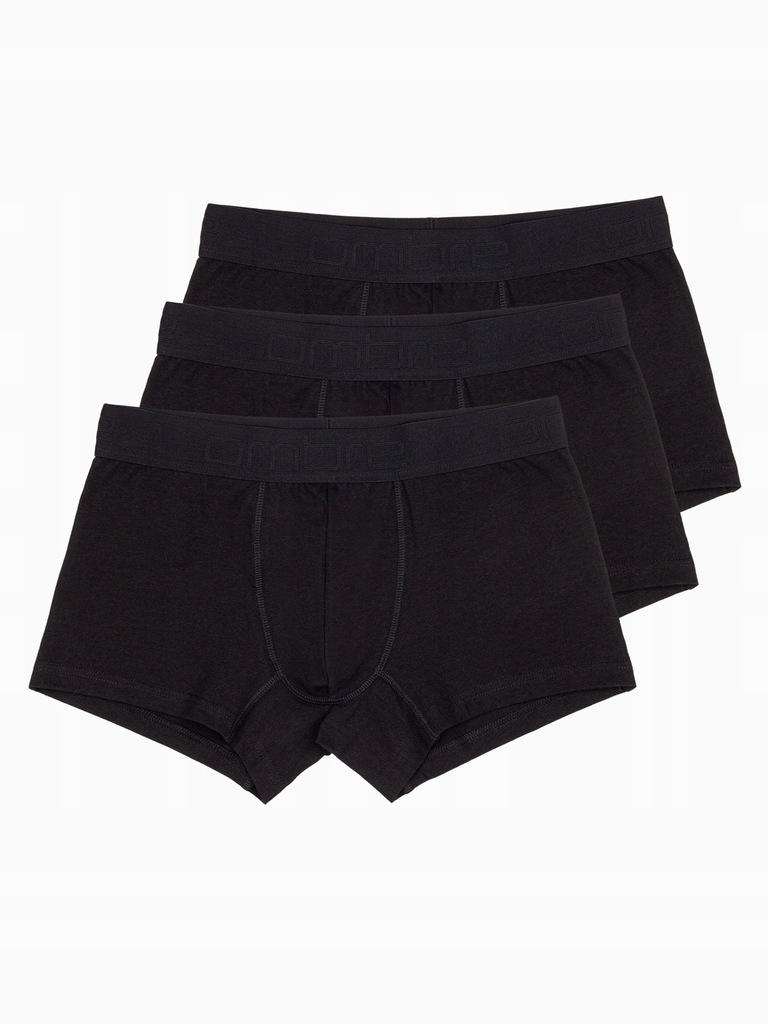 Bokserki męskie bawełniane czarne z logo Ombre 3-pak OM-UNBO-0105 V1 r XL