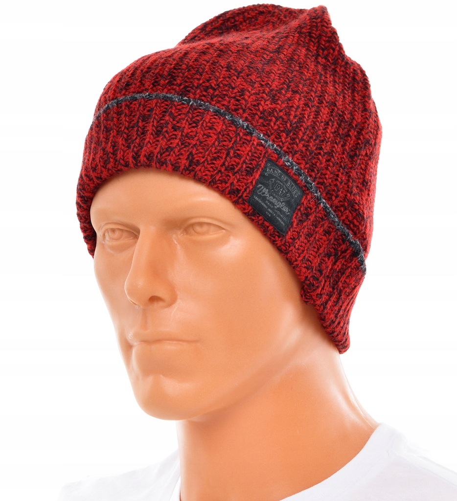 WRANGLER czapka red black wool RED MINERAL HAT