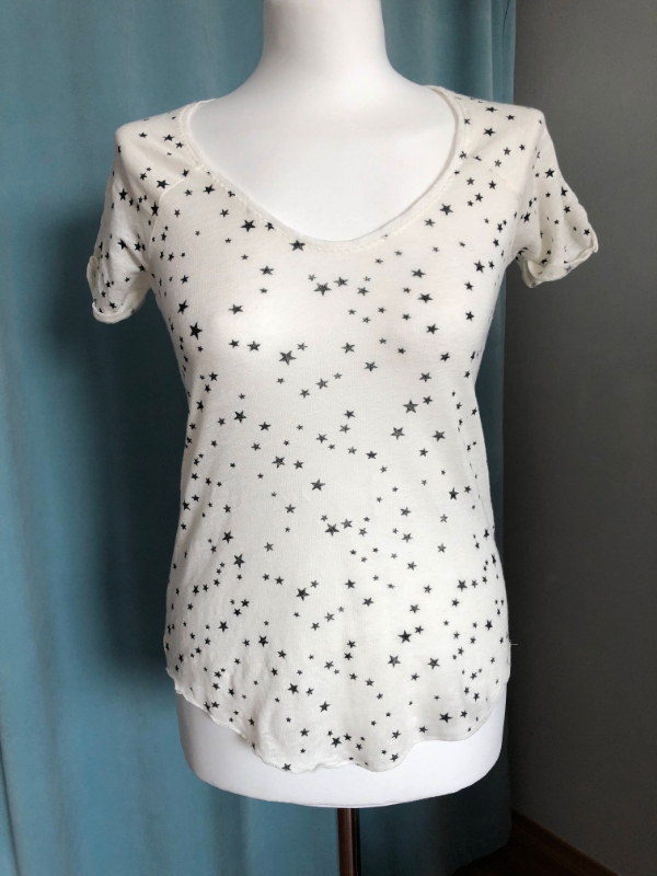 Bluzka biała w gwiazdki Zara r.xs