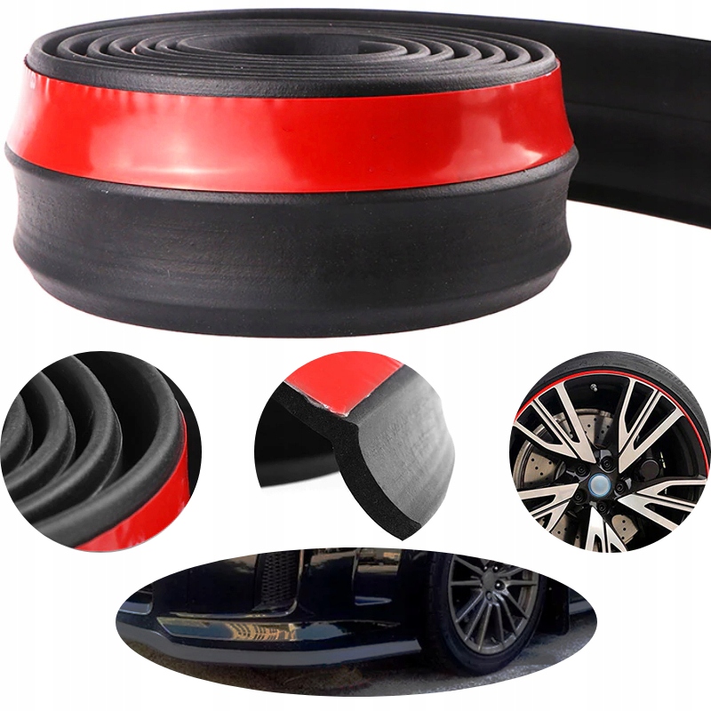 UNIWERSALNA DOKŁADKA ZDERZAKA SPOILER GUMOWA 2,5M