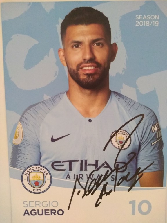 SERGIO AGUERO  Manchester City Oryginalny autograf