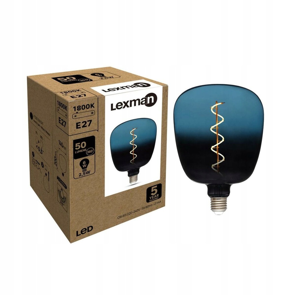 Żarówka dekoracyjna LED E27 2,5 W 6 W 50 lm Lexma