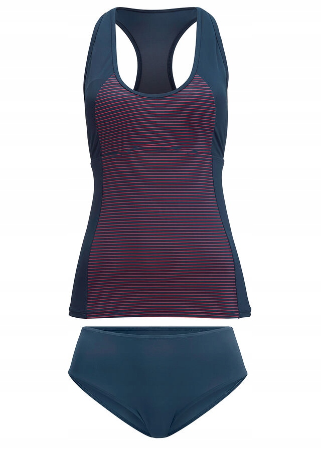 R2687 TANKINI 2CZ. CIEMNONIEBIESKI PASKI R.42 BPC