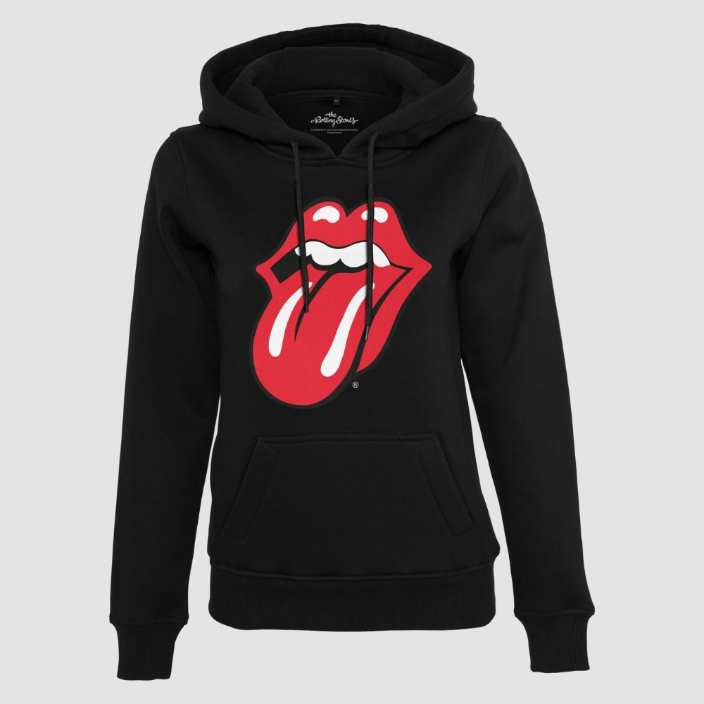 Czarna bluza z kapturem damska Rolling Stones Tongue XL bawełniana dresowa