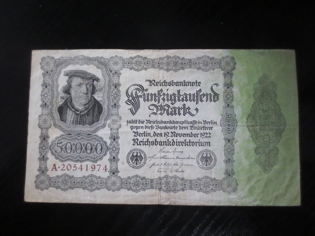 3 Przedwojenne banknoty  50000 / 1000 / 20 marek