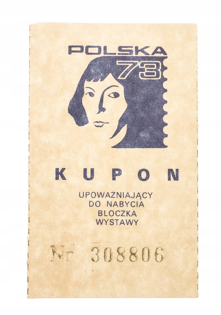 STARY KUPON WYSTAWA FILATELISTYCZNA POLSKA 1973