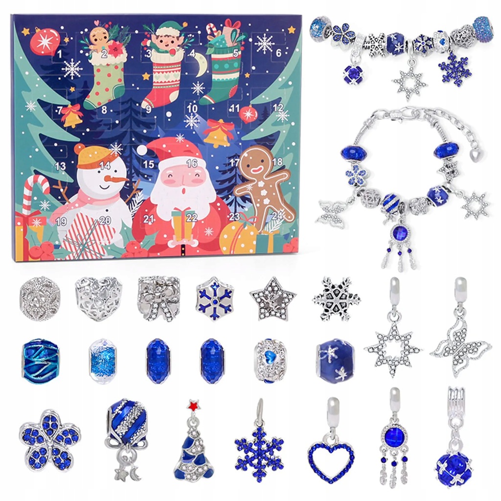 Christmas Advent Calendar Bracelet Blue Series Chr