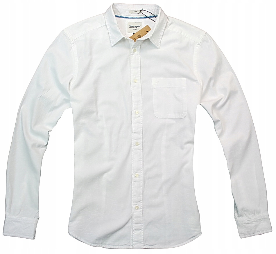 WRANGLER 1PKT SHIRT SLIM FIT WHITE KOSZULA - M