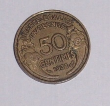 50 centimes stara moneta Republika Francja 1932 r.