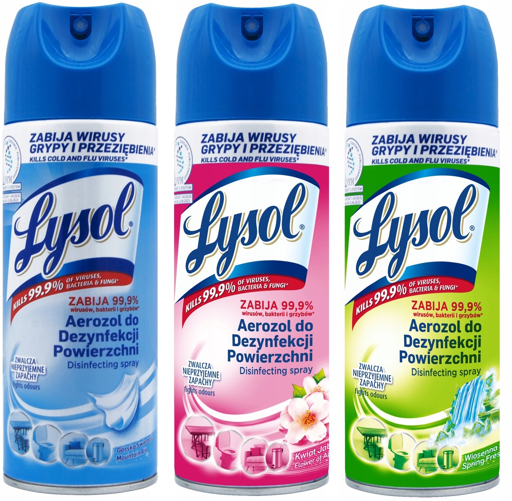 Lysol Spray aerozol do dezynfekcji Mix 3x 400ml 10424949113