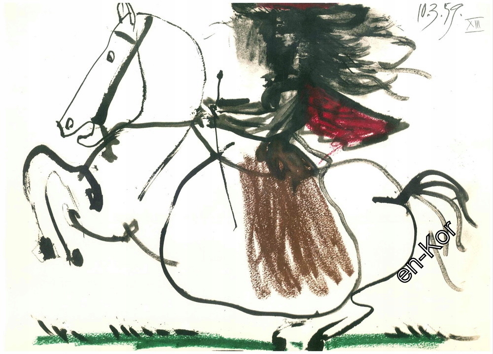 Grafika P. Picasso - Jacqueline #5 - Toros y Toreros - 1961 r.!