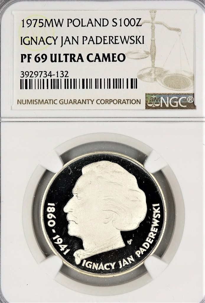 100 zł - Ignacy Paderewski 1975 - NGC PF69