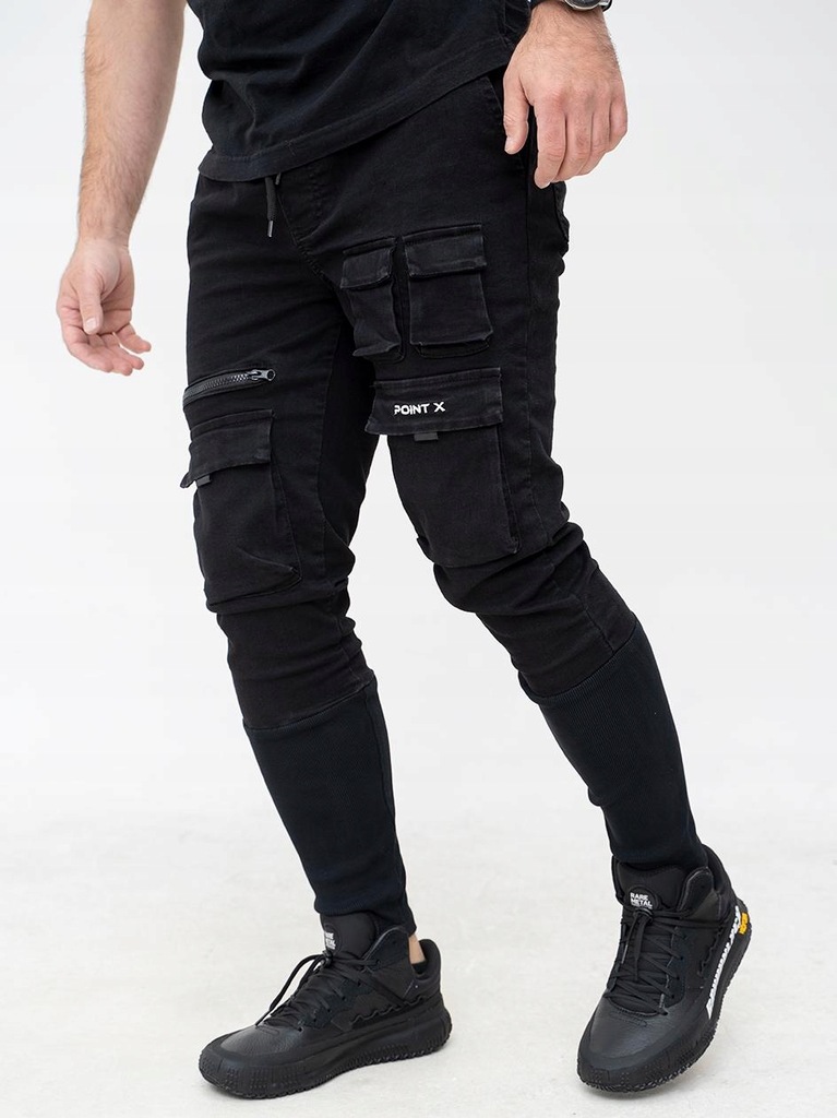 SPODNIE Bojówki Techwear JEANSOWE POINT X NEW L