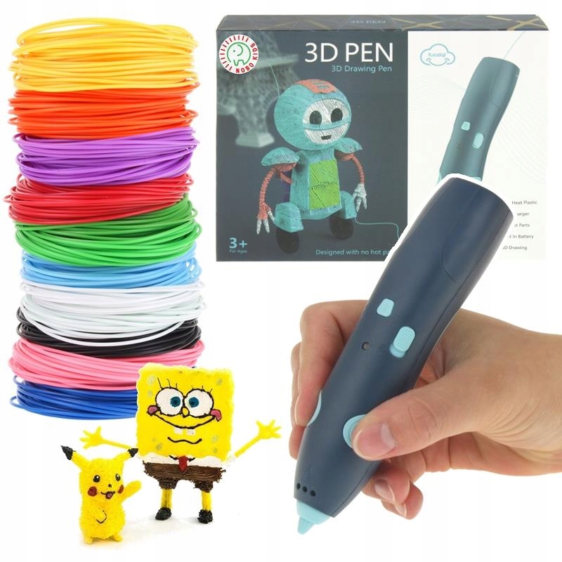 Długopis 3D Pen Zestaw Wkłady 65 Metrów niebieski