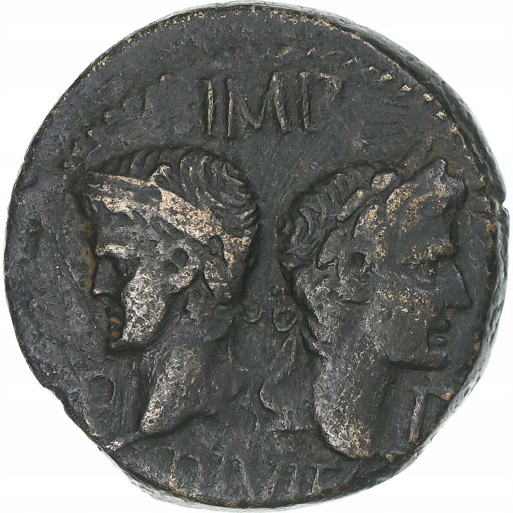 Augustus & Agrippa, Dupondius, 10-14 AD, Nîmes, EF