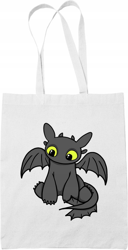 Torba Jak wytresować smoka bawełniana z nadrukiem 01 Biała Prezent