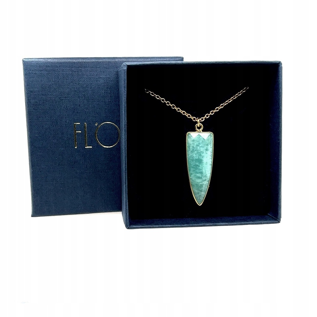 Pozłacany naszyjnik z naturalnym kamieniem amazonit