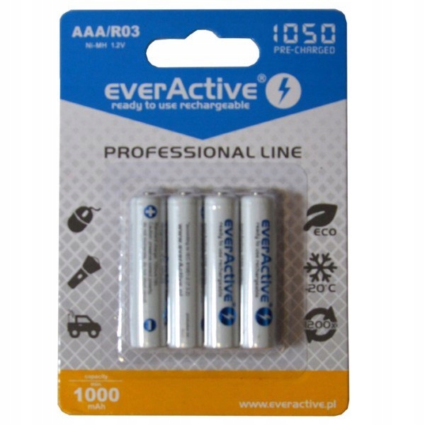 BATERIA AKUMULATOR R03 PRO EVERACTIVE 1050 MAH 4SZ