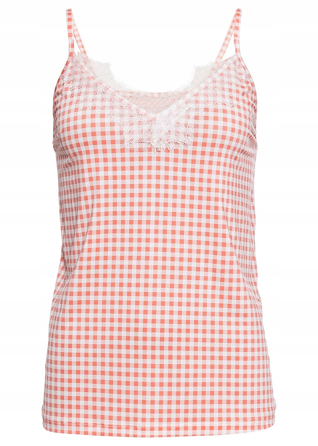 O3767 TOP NA RAMIĄCZKACH W KRATKĄ KORONKA r.40/42