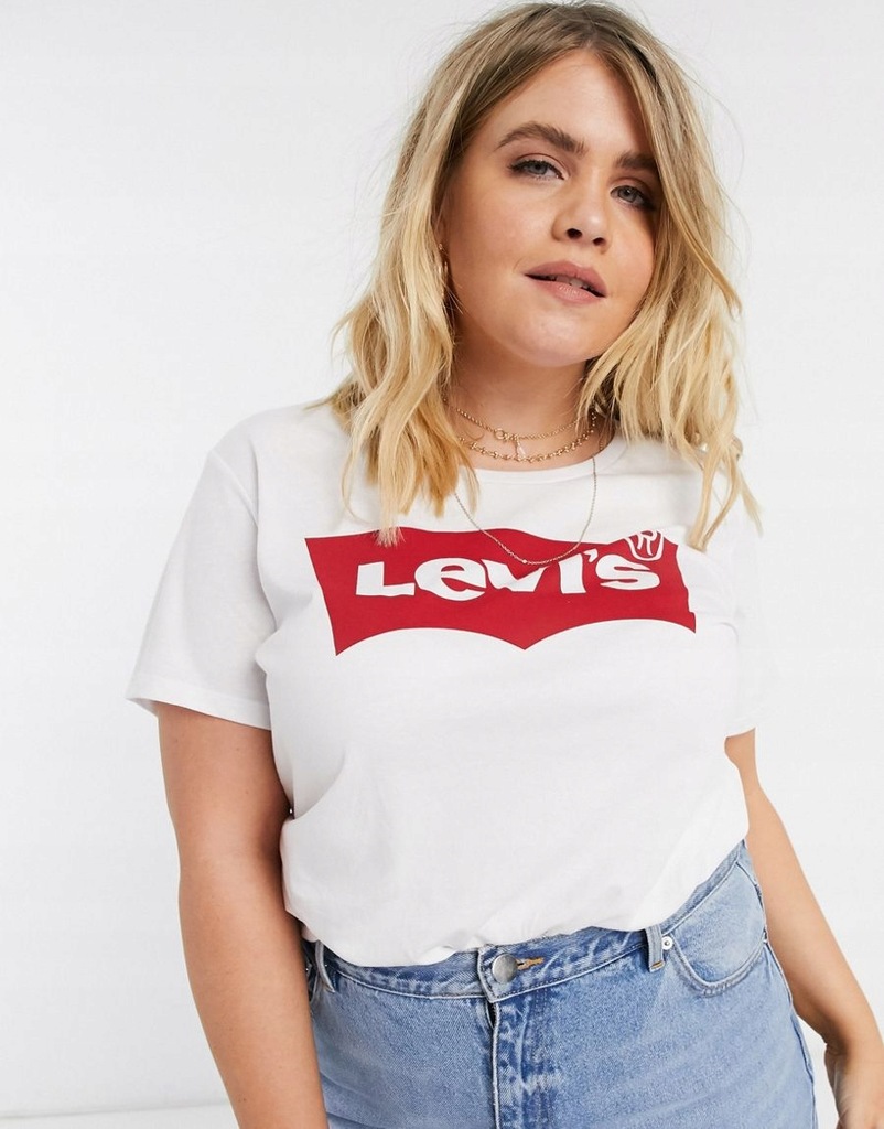 LEVI'S PLUS SIZE T-SHIRT DAMSKI BIAŁY XL 2ATD