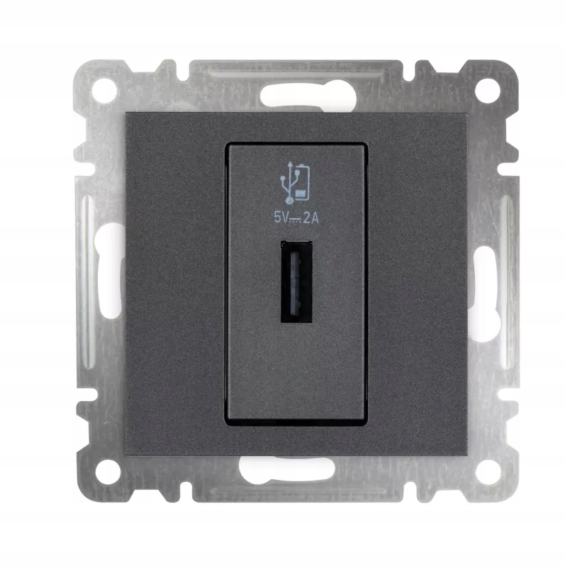 Gniazdo Usb pojedyncze Makel Karea antracyt