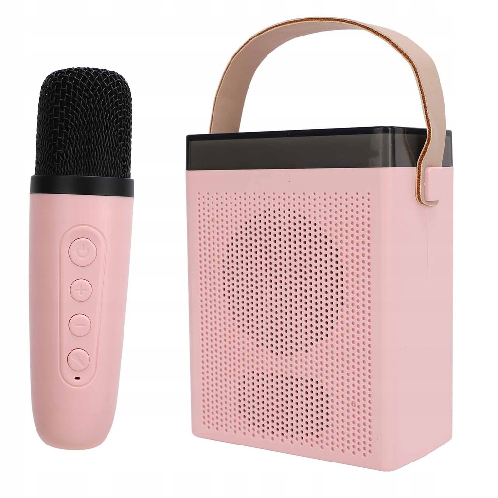 MIKROFON GŁOŚNIK ZESTAW KARAOKE BLUETOOTH RÓŻOWY