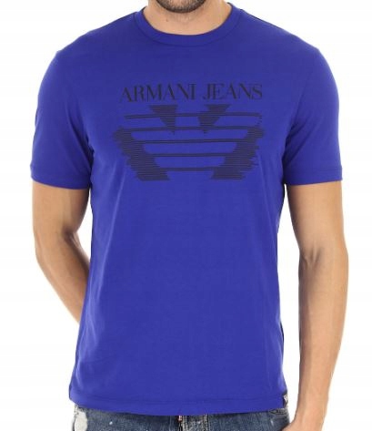 T-SHIRT MĘSKI ARMANI JEANS NIEBIESKI BAWEŁNA S