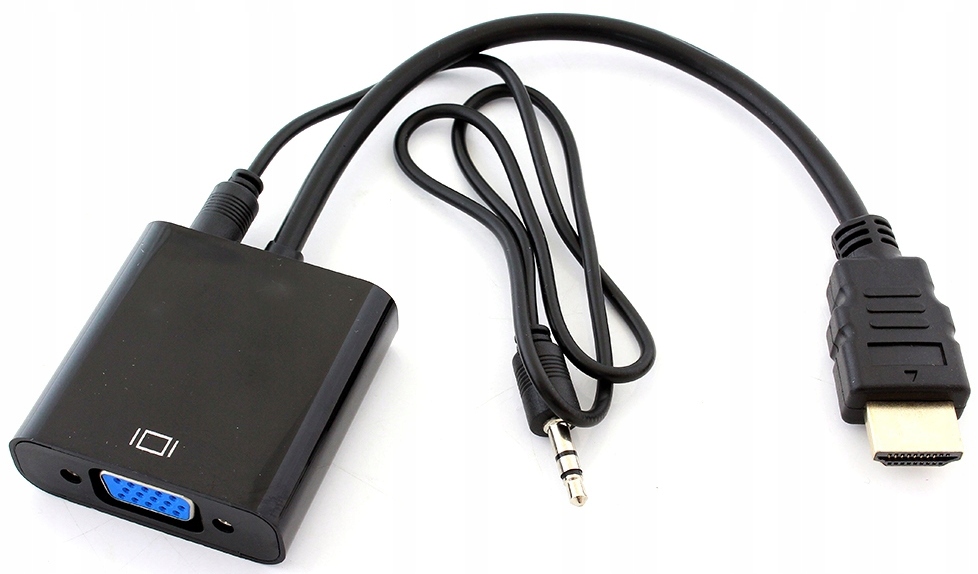 Konwerter adapter obrazu z HDMI do VGA D-Sub+AUDIO mini-jack