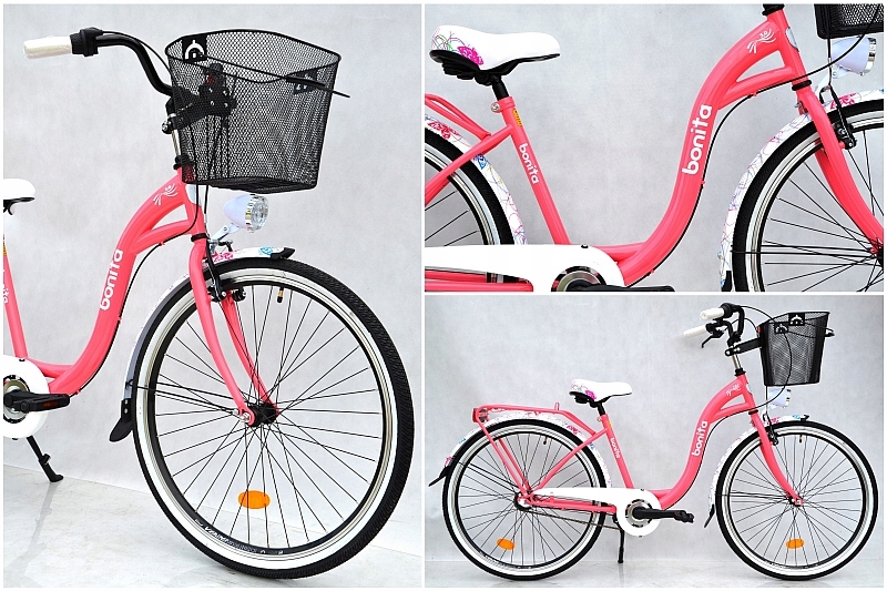 Rower damski miejski koła 26 cali 3 biegi Bonita 7509915661