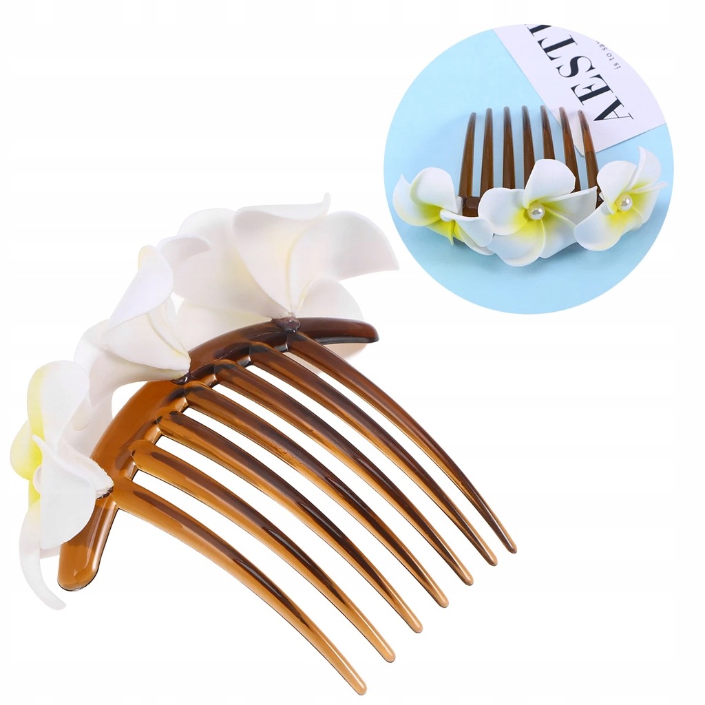 Artificial Tropical Flower Hair Side Comb 13665350300 oficjalne archiwum Allegro