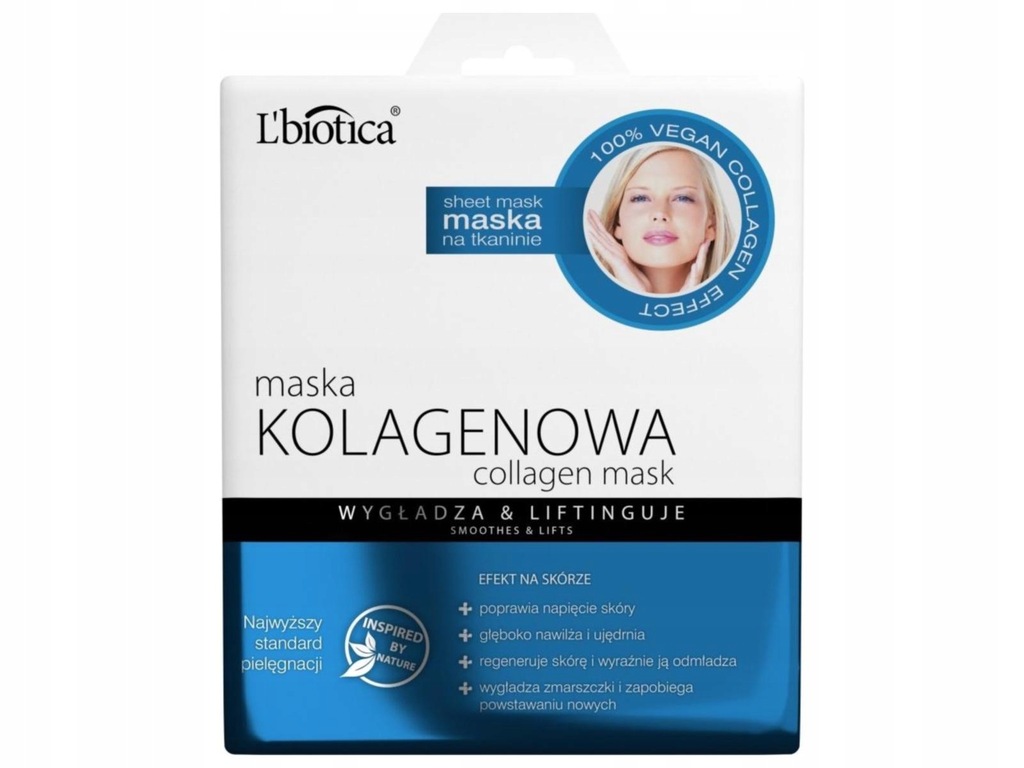 L`BIOTICA Maska kolagenowa na tkaninie - wygładza & liftinguje 23ml
