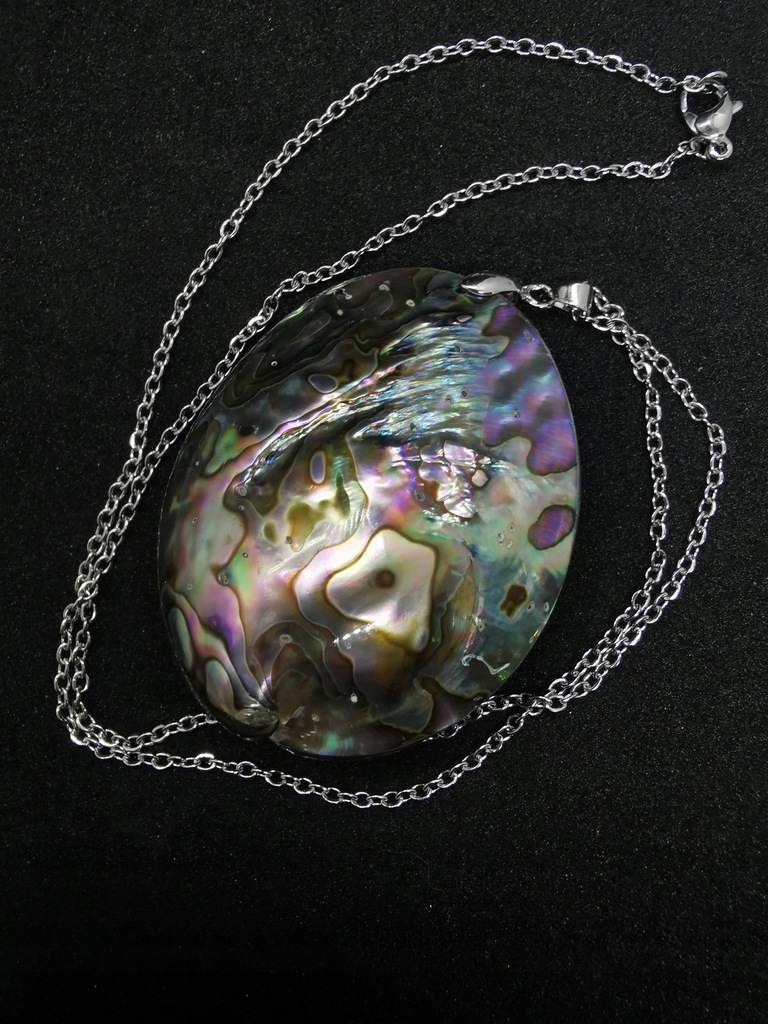 Naszyjnik z muszli paua, abalone wisiorek handmade