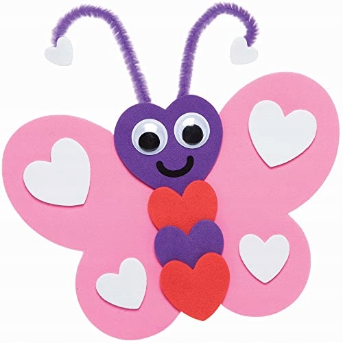 Baker Ross Love Butterfly Mix and Match Magnet Kits - Pack of 8, Valentine'