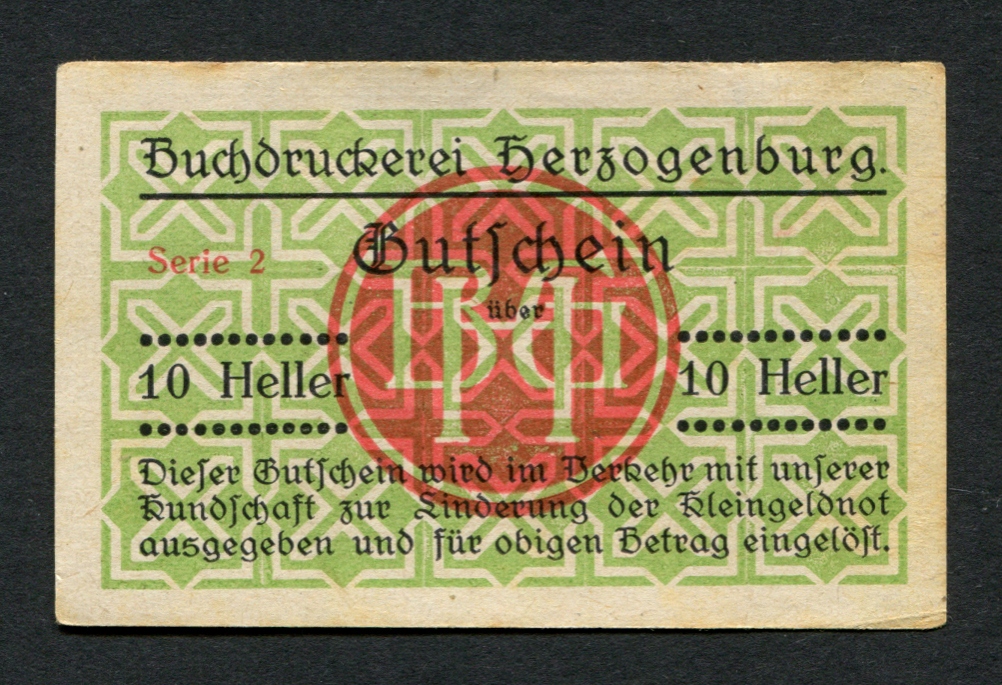 10 Heller Austria 1920 Notgeld -UNC