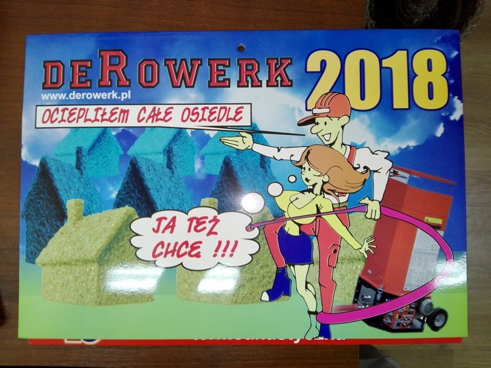 Kalendarz ścienny trójdzielny 2018 Derowerk