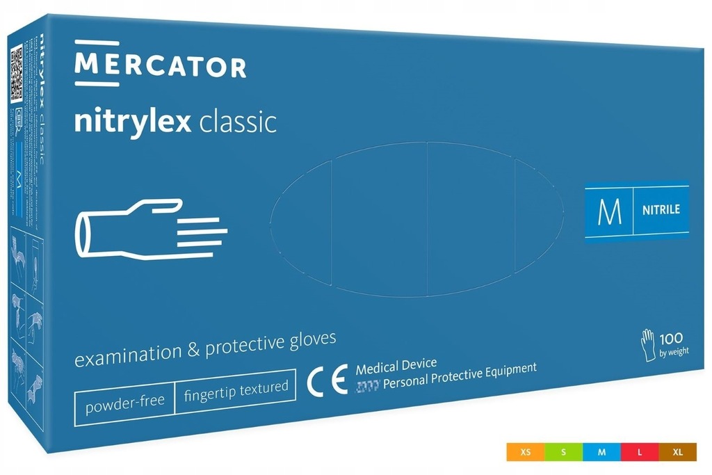 Rękawice nitrylowe bezpudrowe niebieskie Nitrylex Classic Blue 100 szt. L